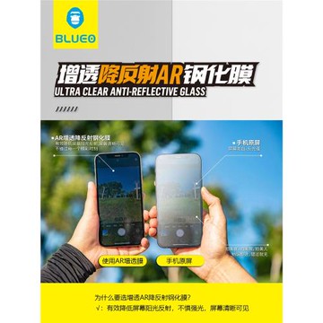 藍猩適用iPhone17ProMax增透AR高清膜16Pro太空倉蘋果15ProMax降反射ARAG增透磨砂鋼化膜14Pro游戲防塵貼膜13