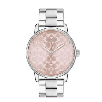 COACH 時尚粉紅色鏡面腕錶 36mm 女錶 手錶 腕錶 14503406 銀色鋼錶帶(現貨)▶指定Outlet商品5折起☆現貨【送禮首選★APP下單點數4倍送】