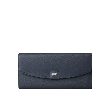 BRAUN BUFFEL 台灣總代理 蘇菲娜-B 12卡兩折長夾-深藍色/BF886-621-DB
