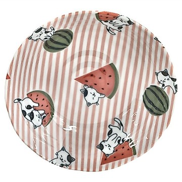 [福利商品]25-4_僑俐瓷器-淺井-6-5吋-西瓜貓-1個