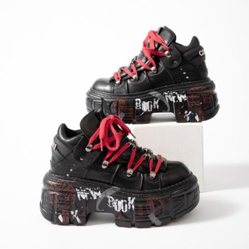 復古西班牙坦克底金屬厚底小皮鞋暗黑朋克松糕底街拍增高單鞋女潮