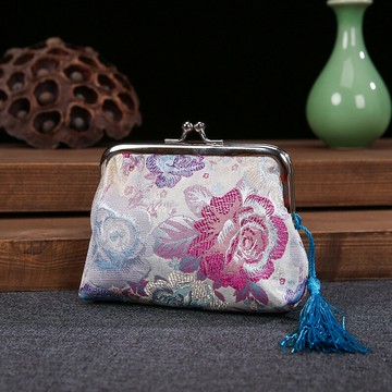 中國風織錦復古女式流蘇零錢包硬幣包卡包民族特色禮品出國送老外