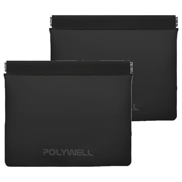 POLYWELL 寶利威爾 PU彈片收納包 PW15-T65-0808 15 x 11.5cm  黑色  2個