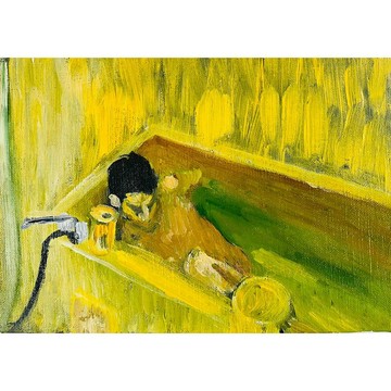 原作「搔背」拇指孔・油畫