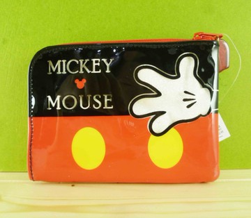 【震撼精品百貨】Micky Mouse_米奇/米妮 ~L型拉鍊包-黑紅