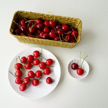 高仿真櫻桃 車厘子 假水果 Lmdec水果瓶配飾 酒店/家居裝飾水果