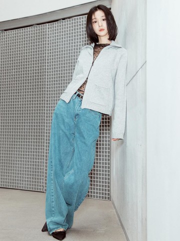 VINTAGE WASHED STRAIGHT DENIM PANTS [VINTAGE BLUE]