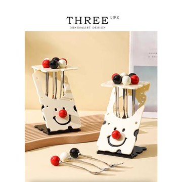 Tlife·Circus·水果叉套裝家用甜品小叉子收納架不銹鋼叉 | 戲珠