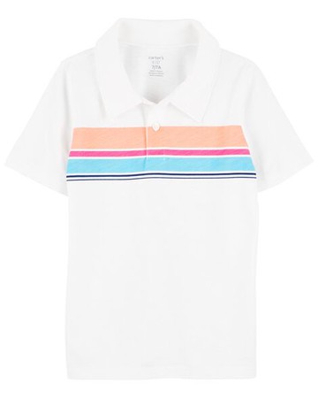 Kid Striped Slub Jersey Polo