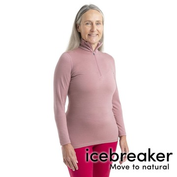 【icebreaker】Oasis 女羊毛半開襟長袖上衣 BF200『丁香紫』戶外 運動 柔軟 舒適 羊毛 吸濕 排汗 抑味 控溫 104380