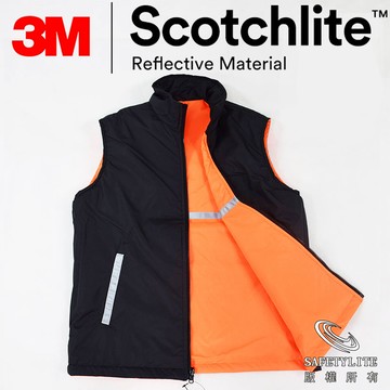 橘黑3M Thinsulte鋪棉保溫防水正反造型機能背心~超保暖 3M Thinsulate★