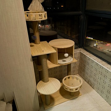 WQW!實木貓爬架貓窩貓樹一體別墅貓架子抓板貓跳臺通天柱貓咪用品