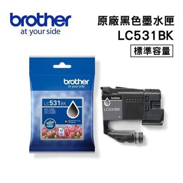 【Brother 兄弟】LC531BK 原廠黑色墨水匣(適用:DCP-J1360DW/J1260W/J1310DW)