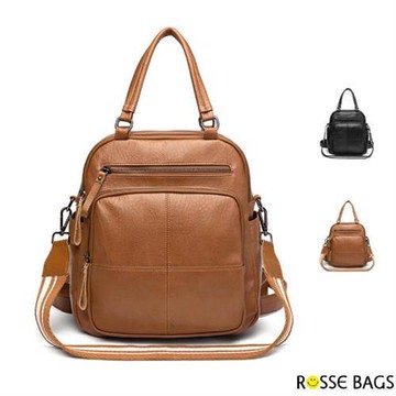 【Rosse Bags】輕盈款簡約雙肩包(現+預  黑色 / 棕色)-慈濟共善