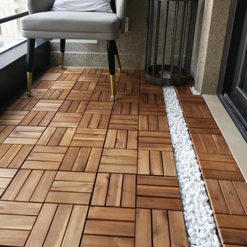 紫葉天然鵝卵石戶外實木地板裝飾雨花石陽臺地面鋪設花盆盆栽改造