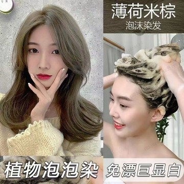 【無需褪色🔥8H出🔥泡泡染🔥送全套工具】【按壓出泡】泡泡染髮劑薄荷米粽網紅爆款天然無刺激自己在傢染髮 JKZJ