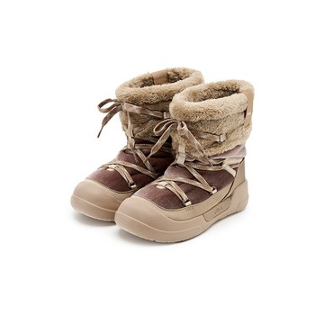FILA KIDS MIRRORBALL BOOTS 大童保暖絨毛雪靴-米 3-C653Z-260