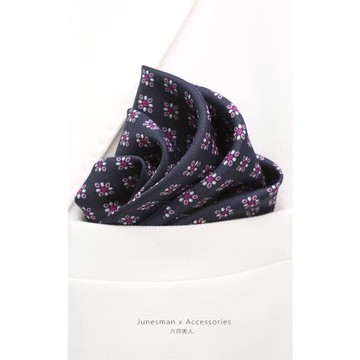 手工卷邊！六月男人 仿真絲西服胸口袋巾男士西裝薄小方巾 貴霜紫