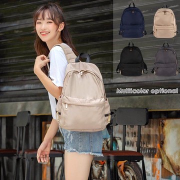 [米蘭精品] 後背包尼龍雙肩包-大容量防水多口袋純色女包包母親節情人節生日禮物4色74cr17