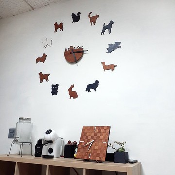 手工木作大壁鐘 - 歡樂動物圓 - 客製品