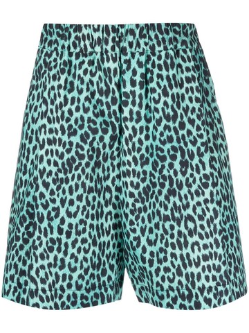 Laneus - leopard-print shorts - men - Elastane/Cotton - 48 - Blue