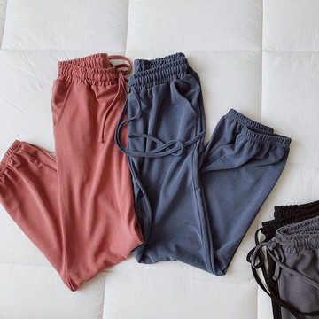 運動褲女寬松休閑束腳九分褲跑步健身褲夏季薄款高腰垂感瑜伽褲潮
