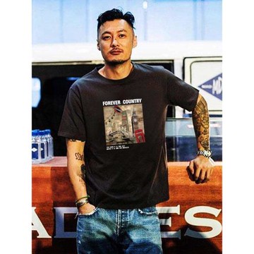 港風潮牌余文樂短袖t恤男純棉百搭簡約打底衫ins純棉男士體恤衣服