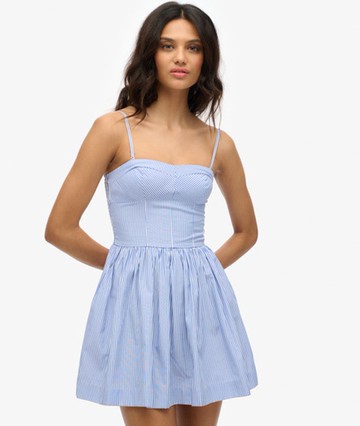 Superdry Women's Corset Cami Mini Dress Light Blue Size: 2