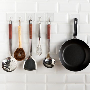 租房專用小百貨透明掛鉤強力粘膠墻壁無痕貼掛墻免打孔不銹鋼粘鉤