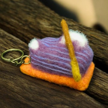 羊毛氈小板擦鑰匙圈吊飾