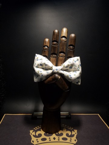 白色小碎花領結英倫風復古蝴蝶結