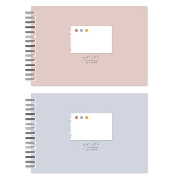 極簡風 素描本 25K-卡其/灰藍