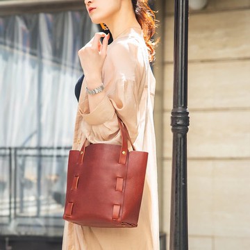 編織手提包 M 號皮革皮革意大利皮革