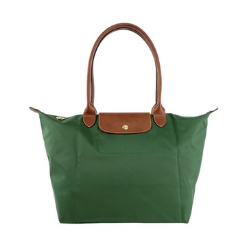 LONGCHAMP L號長把LE PLIAGE摺疊水餃包(英式綠色)