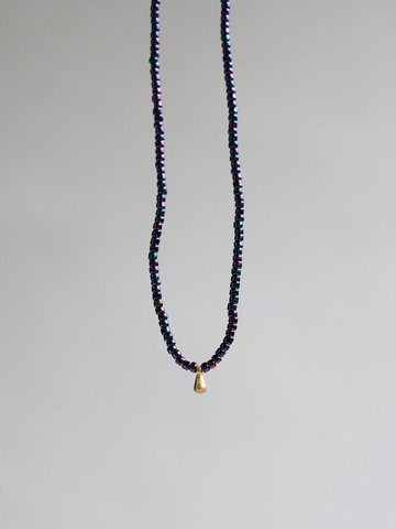 墜銅流蘇項鍊 玻璃彩紫