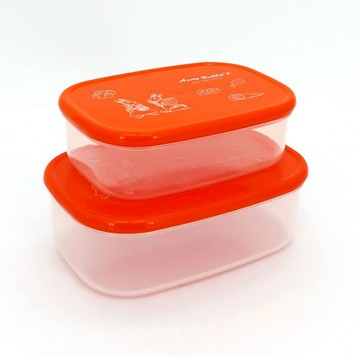 【現貨】保鮮盒 便當盒 安妮兔台製保鮮盒二入 透明盒 塑膠盒 餐盒 打包盒 方盒 壽司盒 分裝盒 收納盒 興雲網購旗艦店