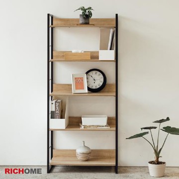 【RICHOME】 里斯特3D木紋五層架