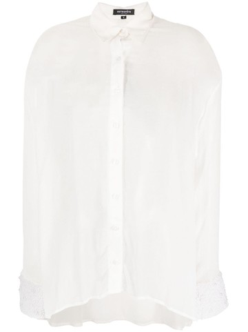 Retrofete - pearl-embellished detail shirt - women - Viscose - M - White