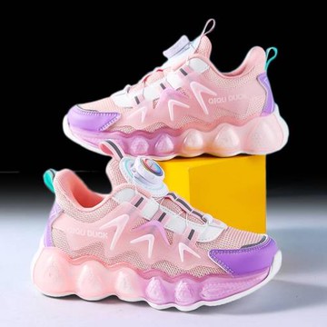 女鞋2025秋季新款運動老爹鞋旋轉紐扣跑步初中學生果凍底減震輕便