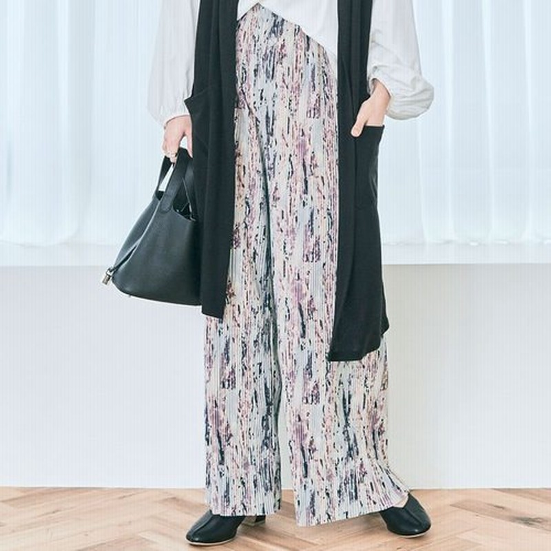kirakirashop パンツ《アコーディオンプリーツルーズワイドパンツ 全15色》 レディース ボトムス ワイドパンツ プリーツパンツ イージー パンツ 楽ちん リラックス 幅広 ウエストゴム シンプル 大人カジュアル きれいめ おしゃれ 着回し 体型カバー 裾カットOK[jnb0054 ... KiraKiraShop プリーツパンツ グレージュ