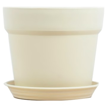 PLUS the green URBAN Plants Pot 城市花盆 盆 + 接水盤  牛奶白  16.5 x 15.5cm  1件