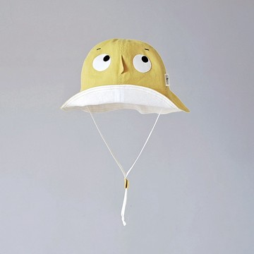 【躲帽帽-薑黃】輕薄水洗棉兒童遮陽帽