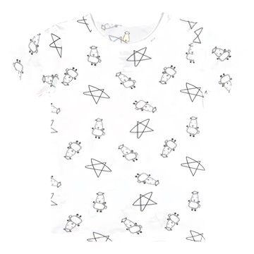 抱抱羊 cute系列白色幼童上衣 18~24個月，柔軟竹纖維，可愛圖案，短袖透氣