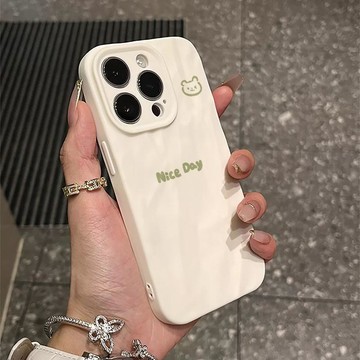 ✨限時下殺✨簡約小熊適用蘋果16promax手機殼iPhone15pro褶皺1413硅膠11軟7x