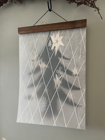 星星飛鳥與聖誕樹 - 小海報