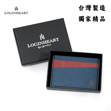 loginheart免取卡正面感應卡夾 海軍藍紅 可客製 各類卡片 直接感應不受其他卡片干擾