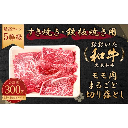 ふるさと納税 大分県 豊後大野市 108-553 おおいた和牛 モモ肉 まるごと 切り落とし すき焼き 300g 1.5〜2mm厚スライス 鉄板焼き 冷凍