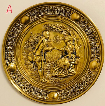 英國製紳士淑女篇黃銅壓模大型裝飾掛盤B款