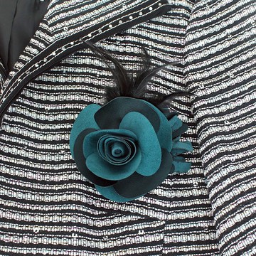 翡翠綠羽毛花胸花胸針別針，舞會，婚禮胸花，胸花