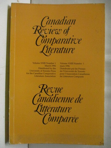 【書寶二手書T1／文學_OM1】Canadian Review of Comparative Literature